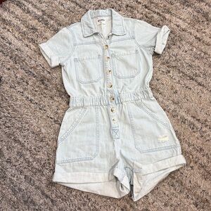 Show Me Your MuMu Light Wash Denim Romper sz Small